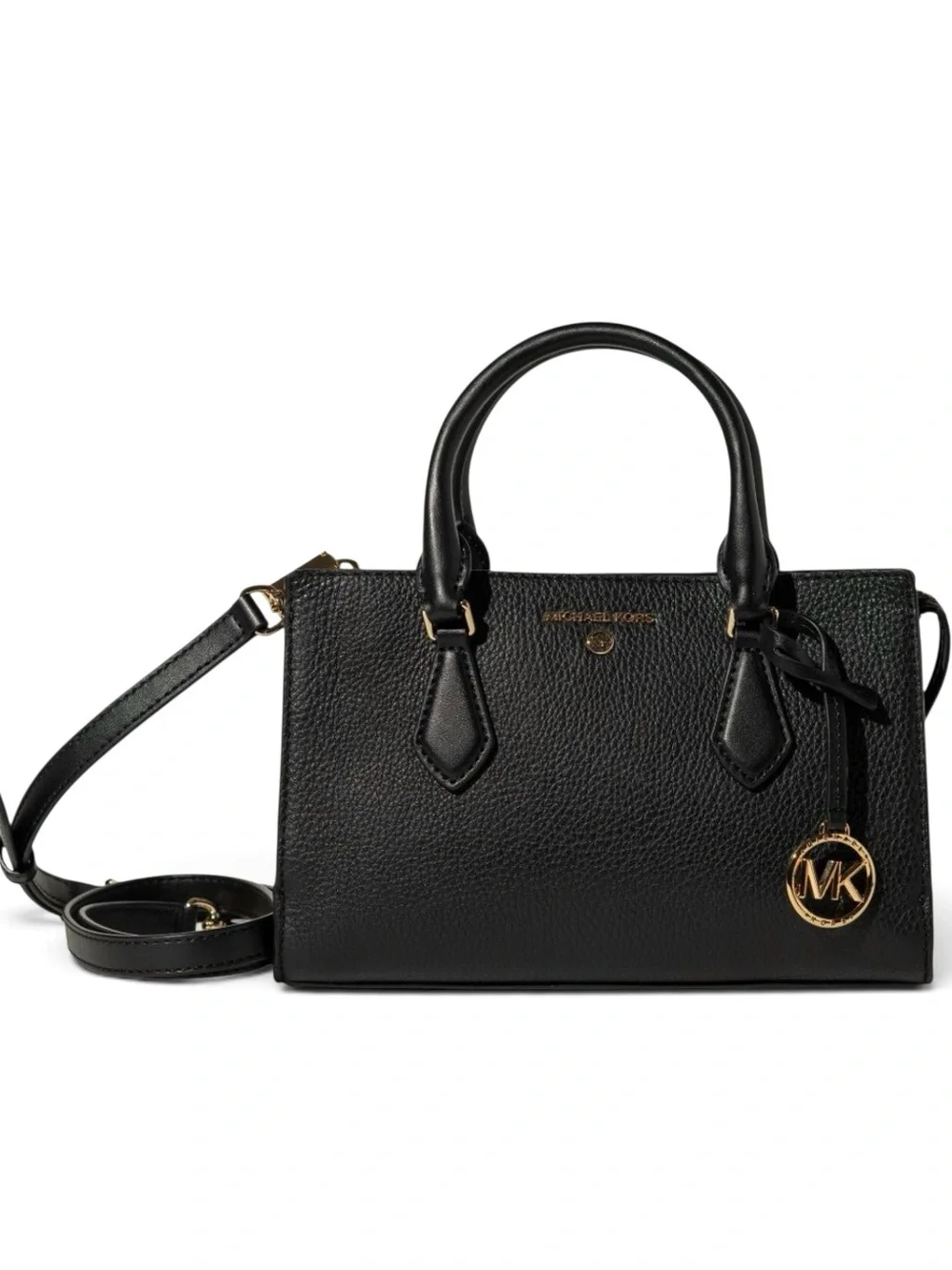 MICHAEL MICHAEL KORS Valerie Small Pebbled Leather Satchel Black NWT